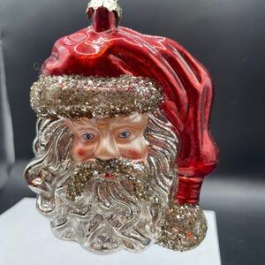 Festive Glass Santa Claus Ornament Translucent